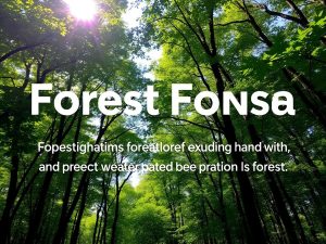 Peisaj de pădure verde cu lumina soarelui.