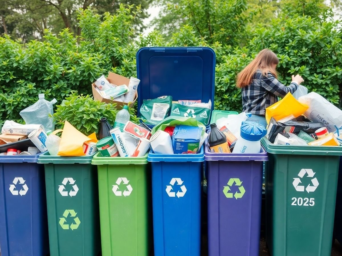 Colectare selectivă a deșeurilor în mediu curat.